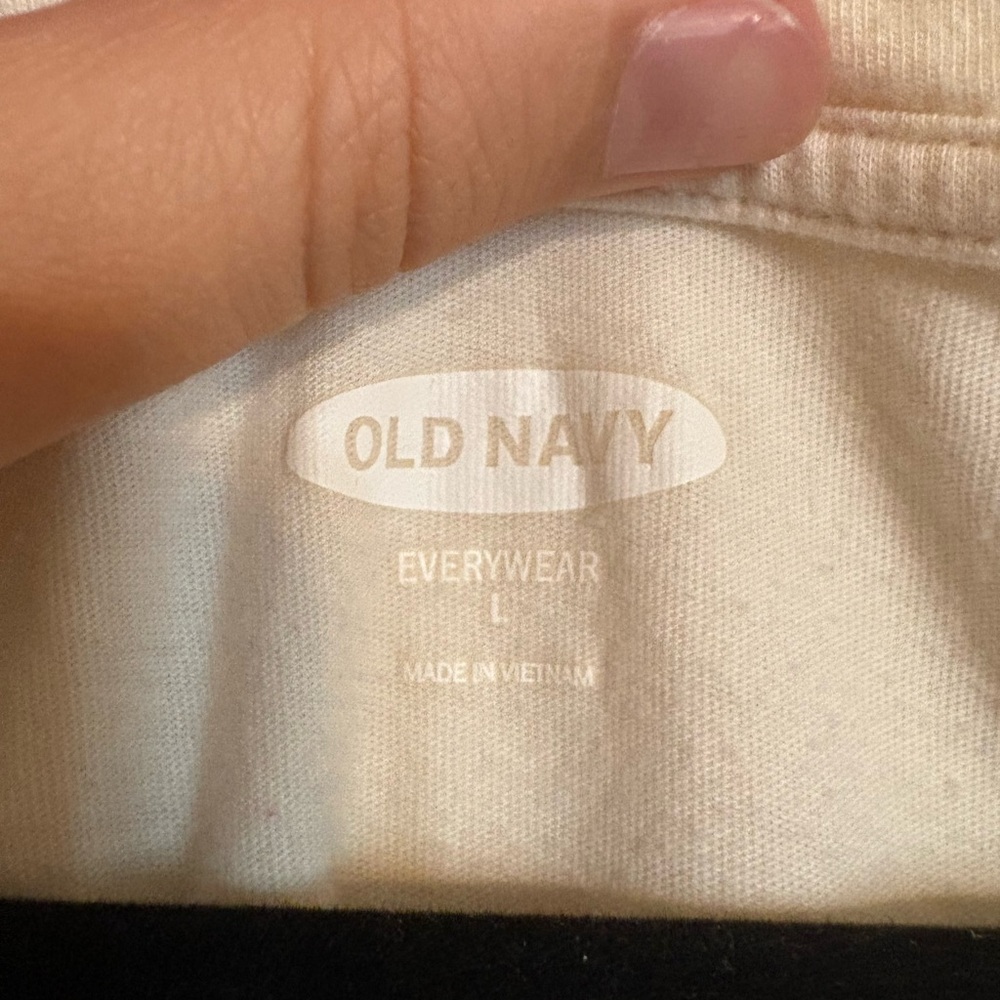 Old Navy Everywear White/Teal Striped Long Sleeve Top - Picture 2 of 4